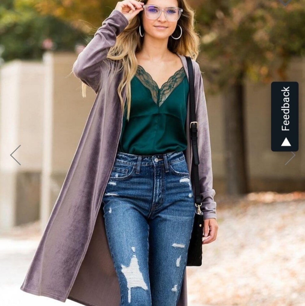 Hyfve plush velvet cardigan